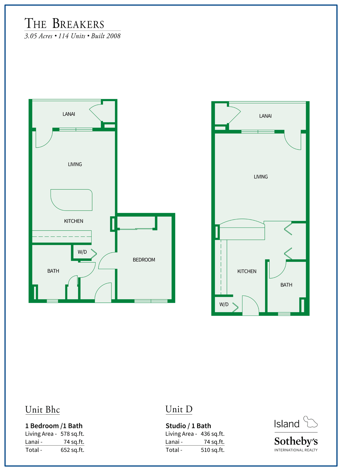 The Breakers Maui Floor Plan B reverse and C